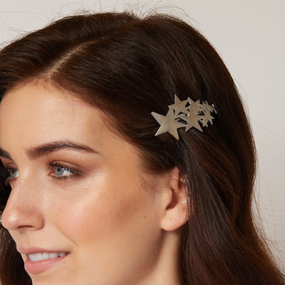 star hair clip silver barrette