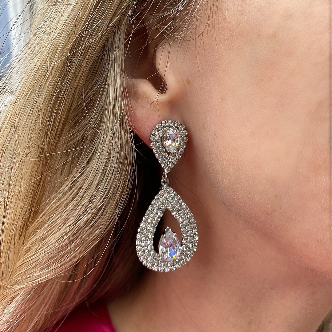 crystaled statement earrings
