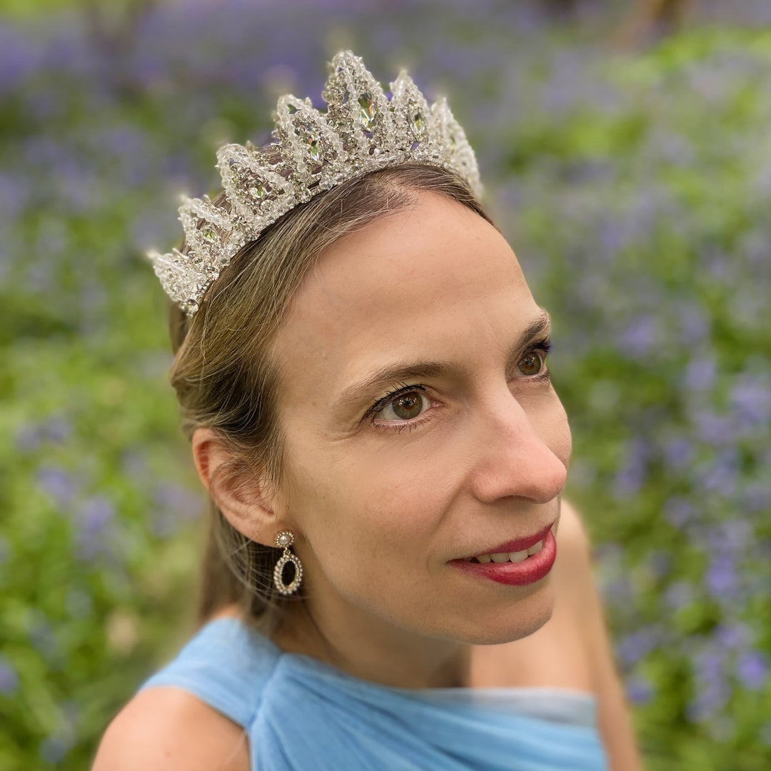 tiara in crystal and diamante wedding headpiece bridal