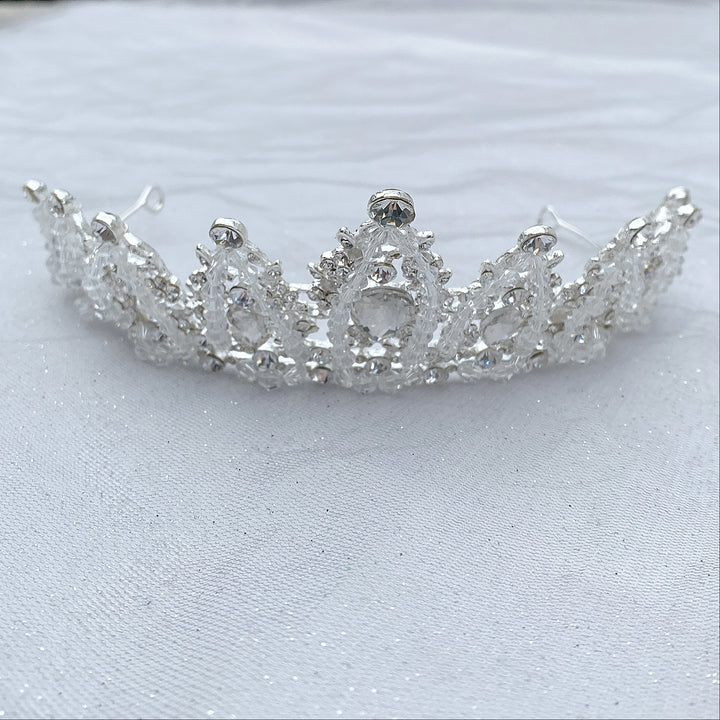 tiara in crystal and diamante