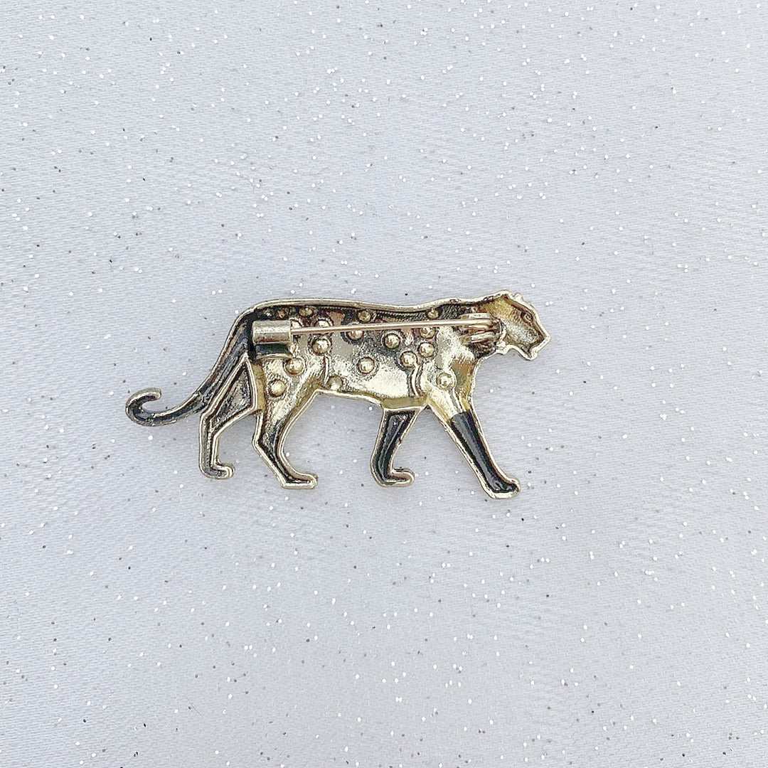 tiger brooch gold art deco pin