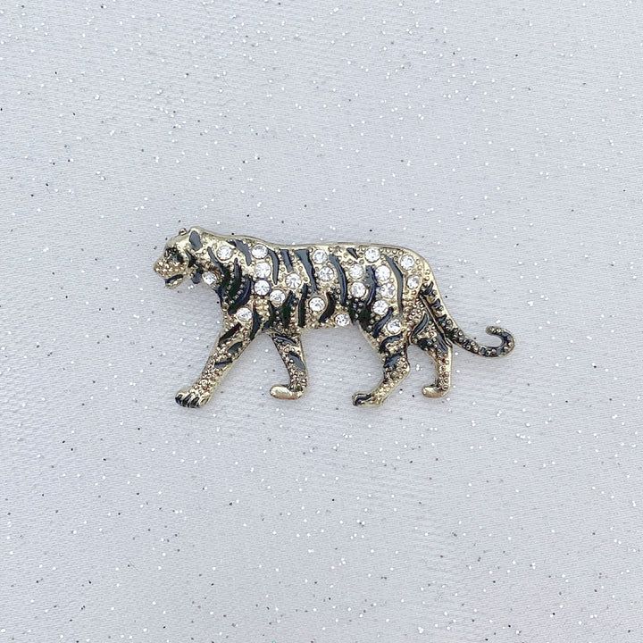 tiger brooch gold art deco