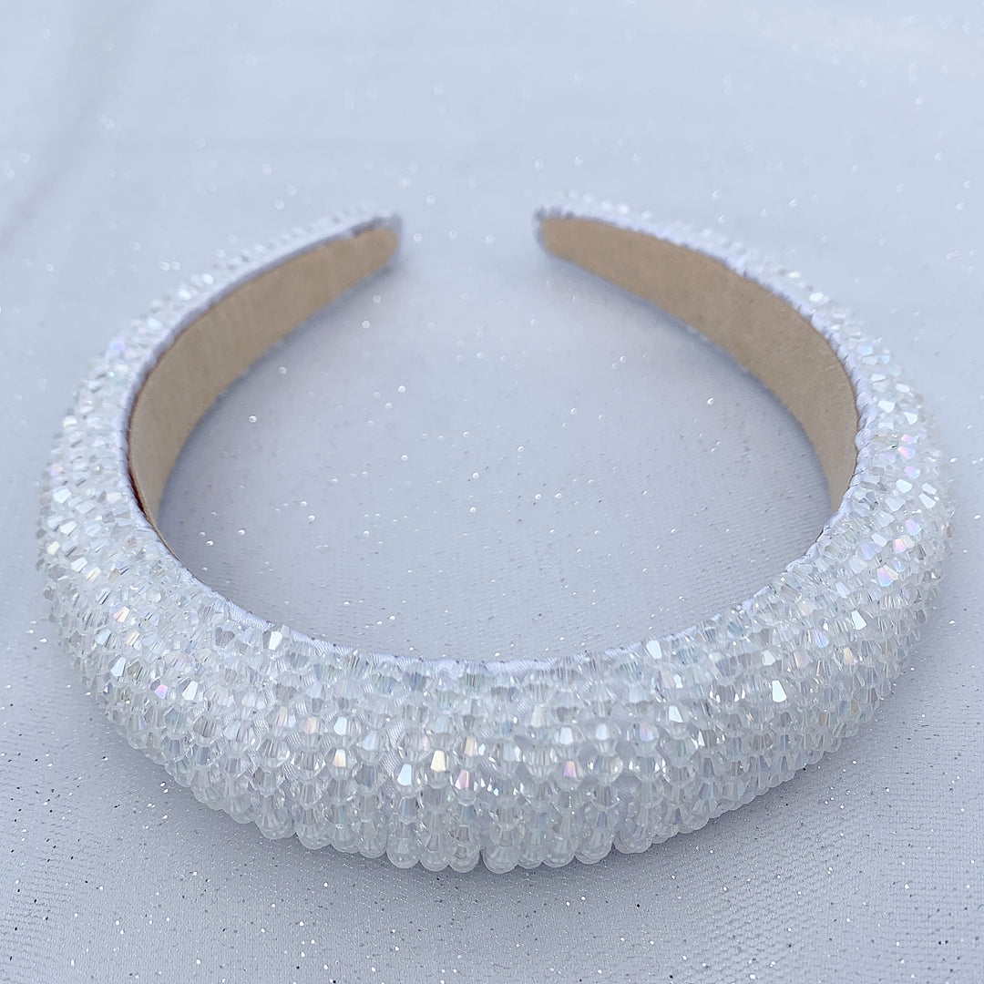 white headband beaded sparkly headband