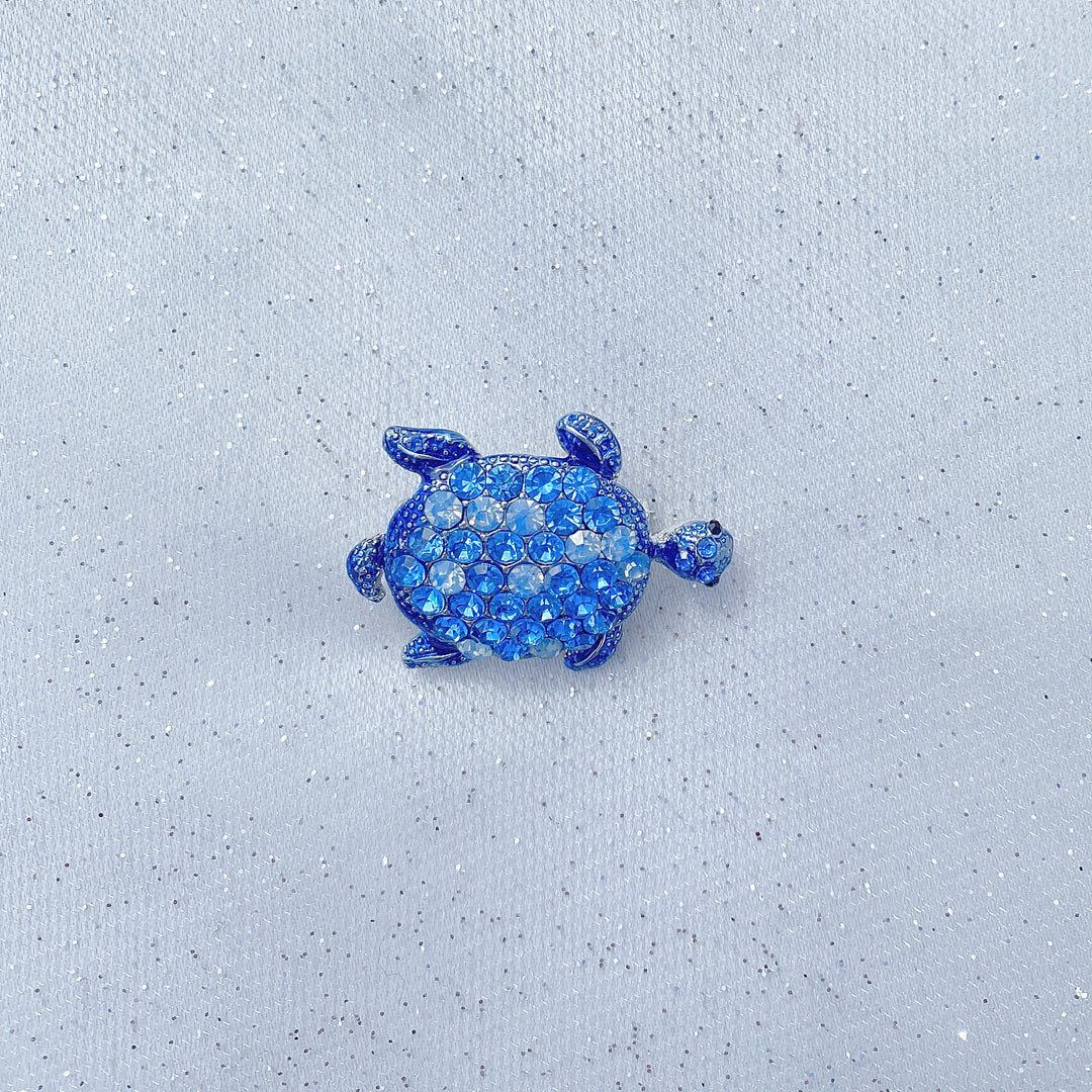 winter headband turtle brooch blue brooch