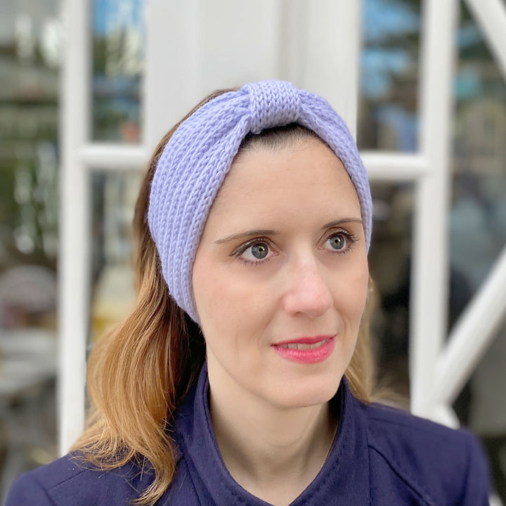 winter headband light blue ski headband knot